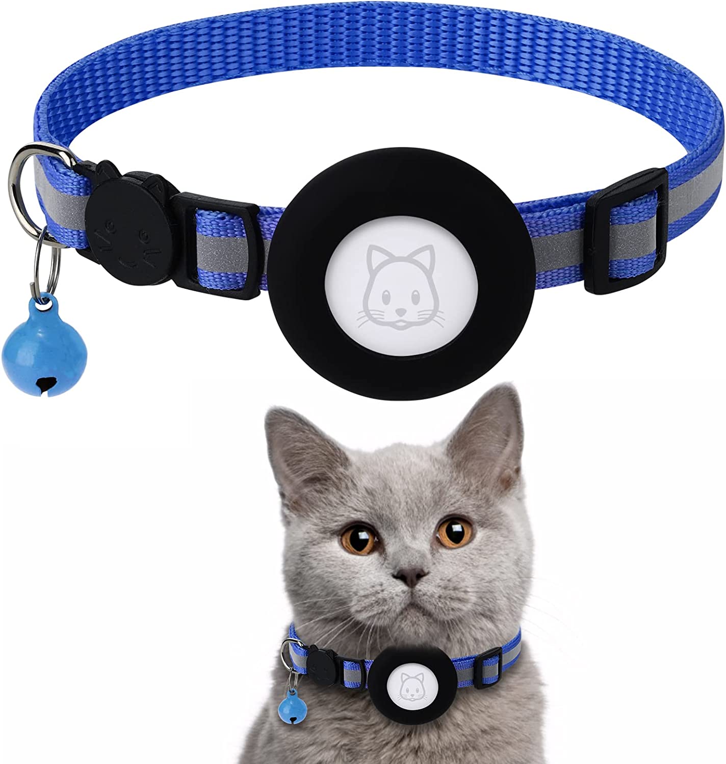 Airtag Cat Reflective Collar with Apple Air Tag Holder
