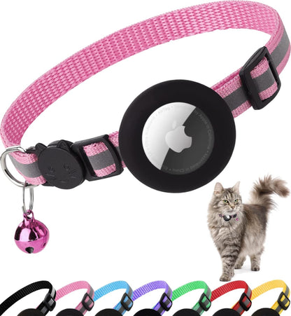 Airtag Cat Reflective Collar with Apple Air Tag Holder